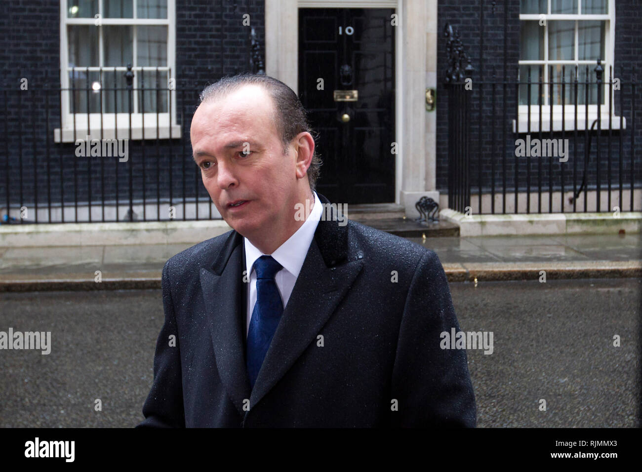 Quentin Willson of FairFuelUK, outside 10 Downing Street in London. March 7, 2012. Stock Photo