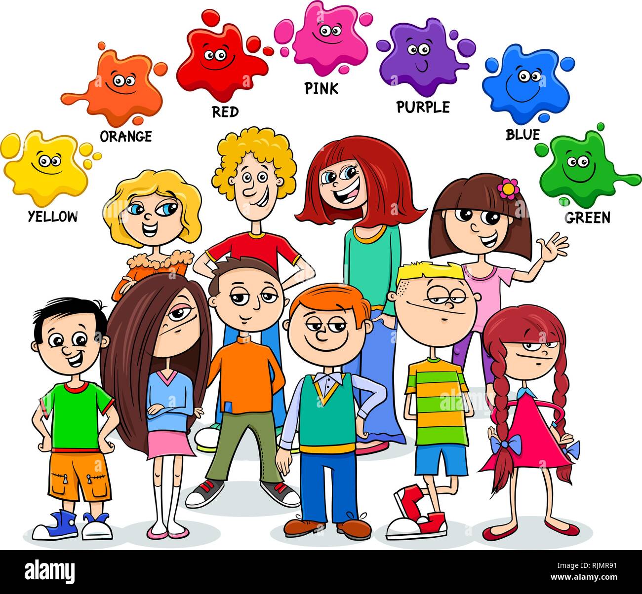 Cartoon Illustration of Basic Colors Educational Worksheet for Kids with Happy Children Characters Stock Vector Image & Art - Alamy Cartoon Illustration of Basic Colors Educational Worksheet for Kids with Happy Children Characters Stock Vector Image & Art - Alamy
