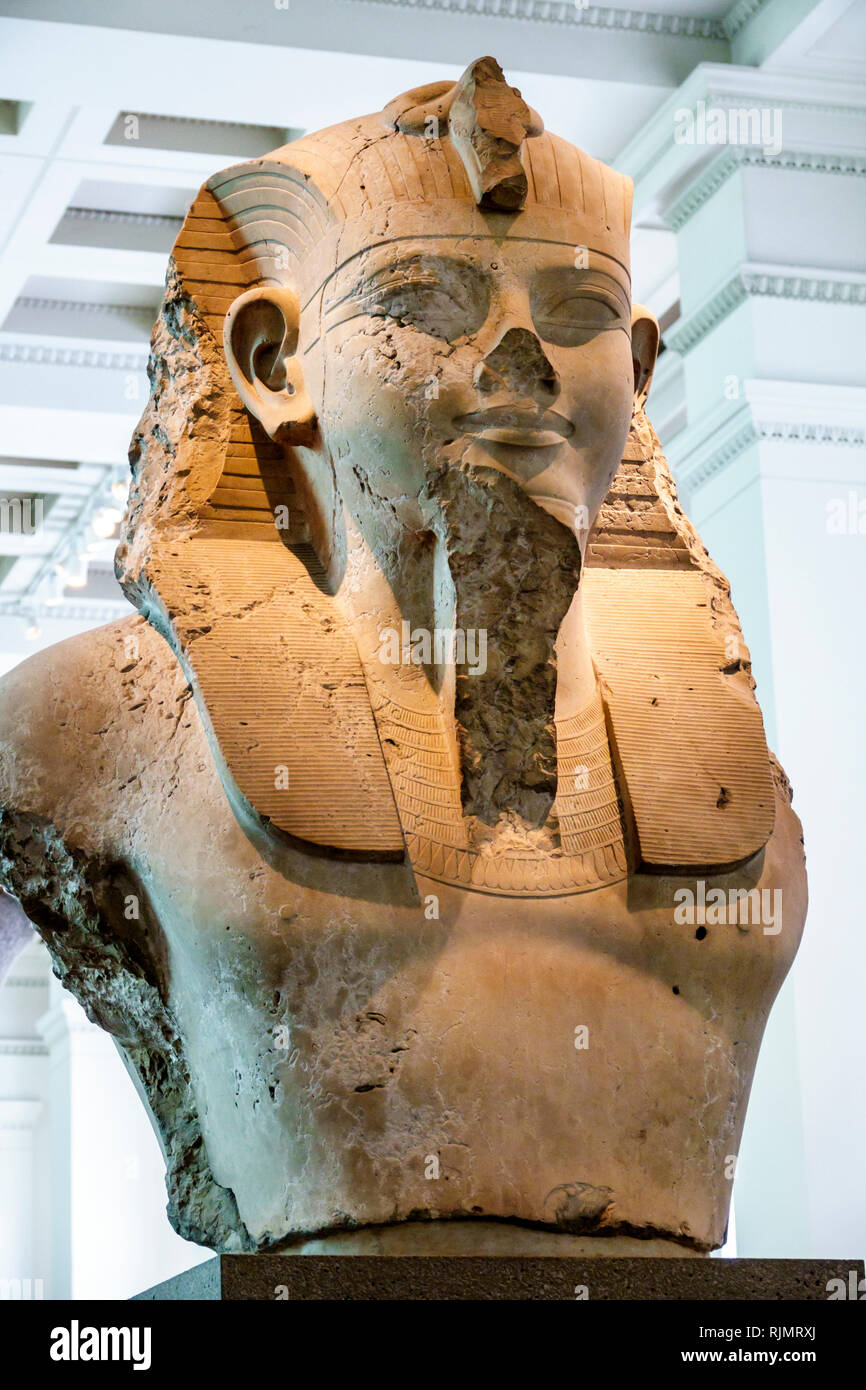 London England United Kingdom Great Britain Bloomsbury The British Museum human culture history interior gallery Egyptian pharaoh Amenhotep Stock Photo