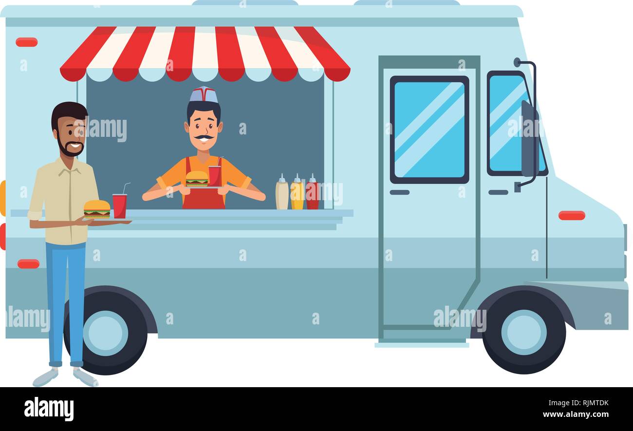 fast food truck cartoon Stock Vector Image & Art - Alamy