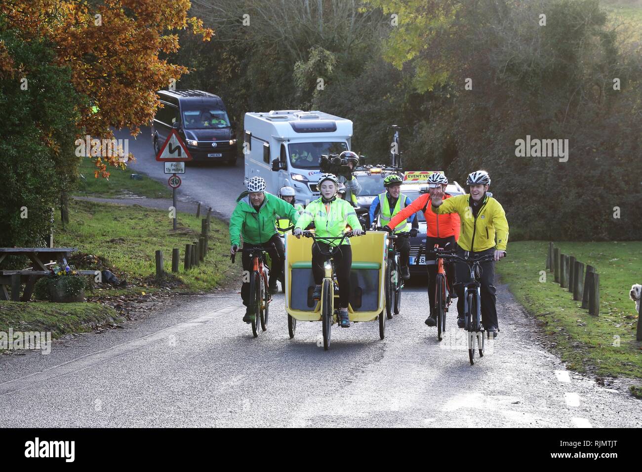 Children In Need Rickshaw Challenge makes it's way through Wainlodes, with Matt Baker -  - 13.11.2018  Picture by Antony Thompson - Thousand Word Medi Stock Photo