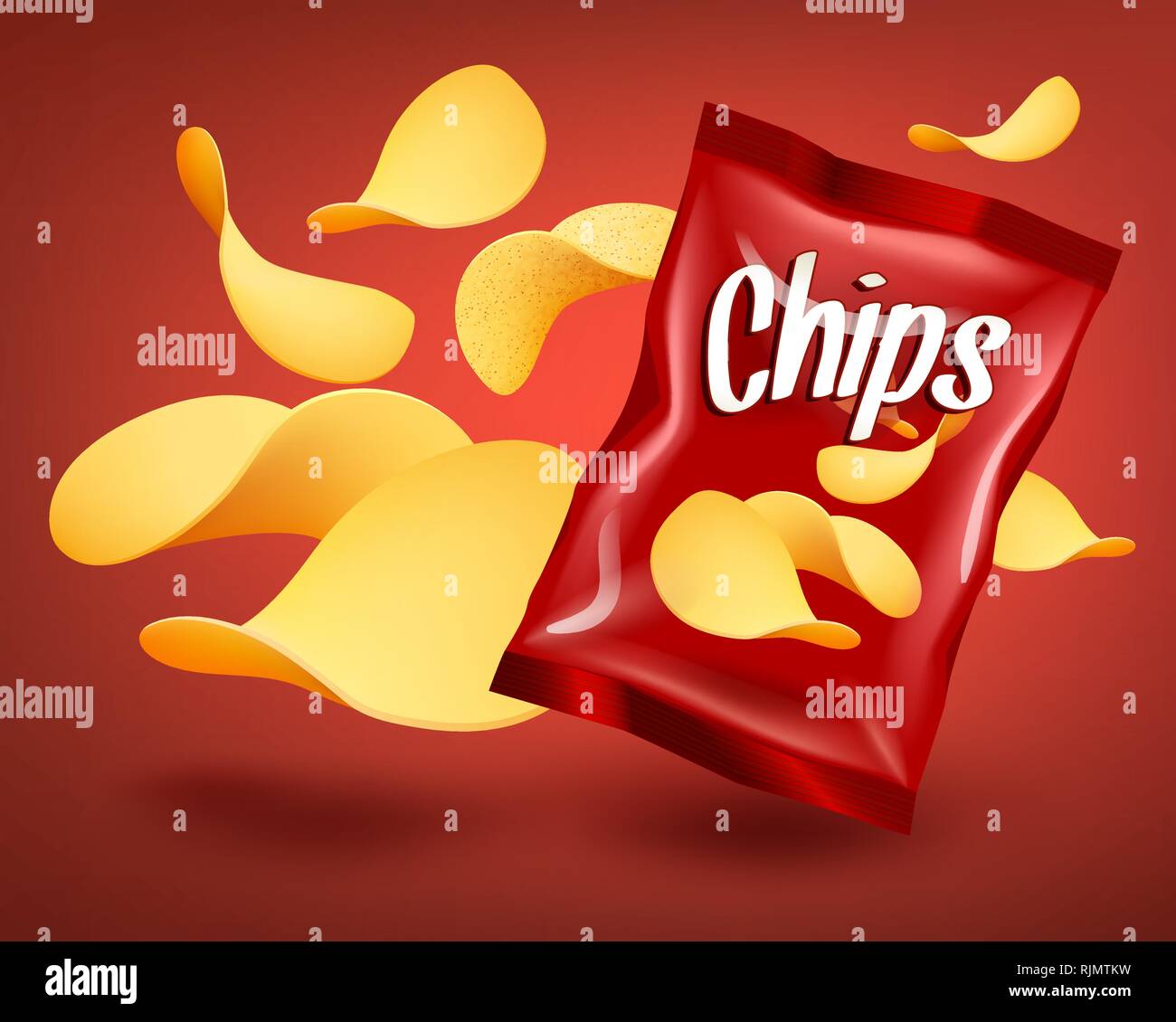 Download Red Chips Package Mockup With Yellow Crispy Snacks Advertising Concept Stock Vector Image Art Alamy Yellowimages Mockups