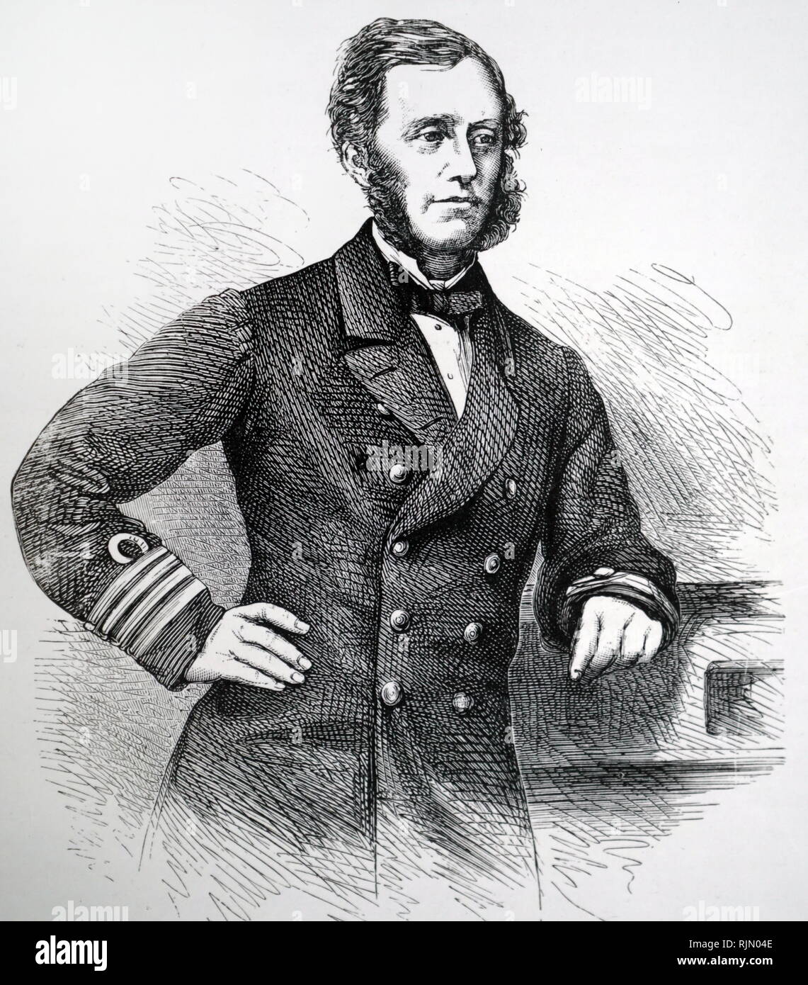portrait of Admiral Sir Francis Leopold McClintock; (8 July 1819 – 17 November 1907) Irish explorer in the British Royal Navy who is known for his discoveries in the Canadian Arctic Archipelago. Stock Photo