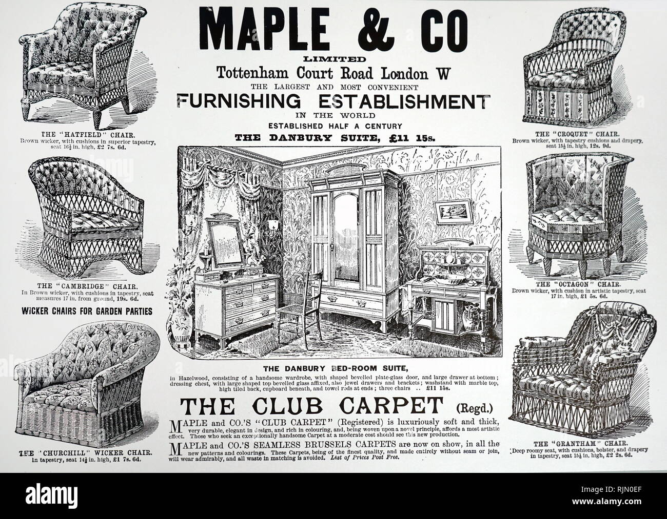 Illustration showing Advertisement for Maple & Co furniture. Christmas