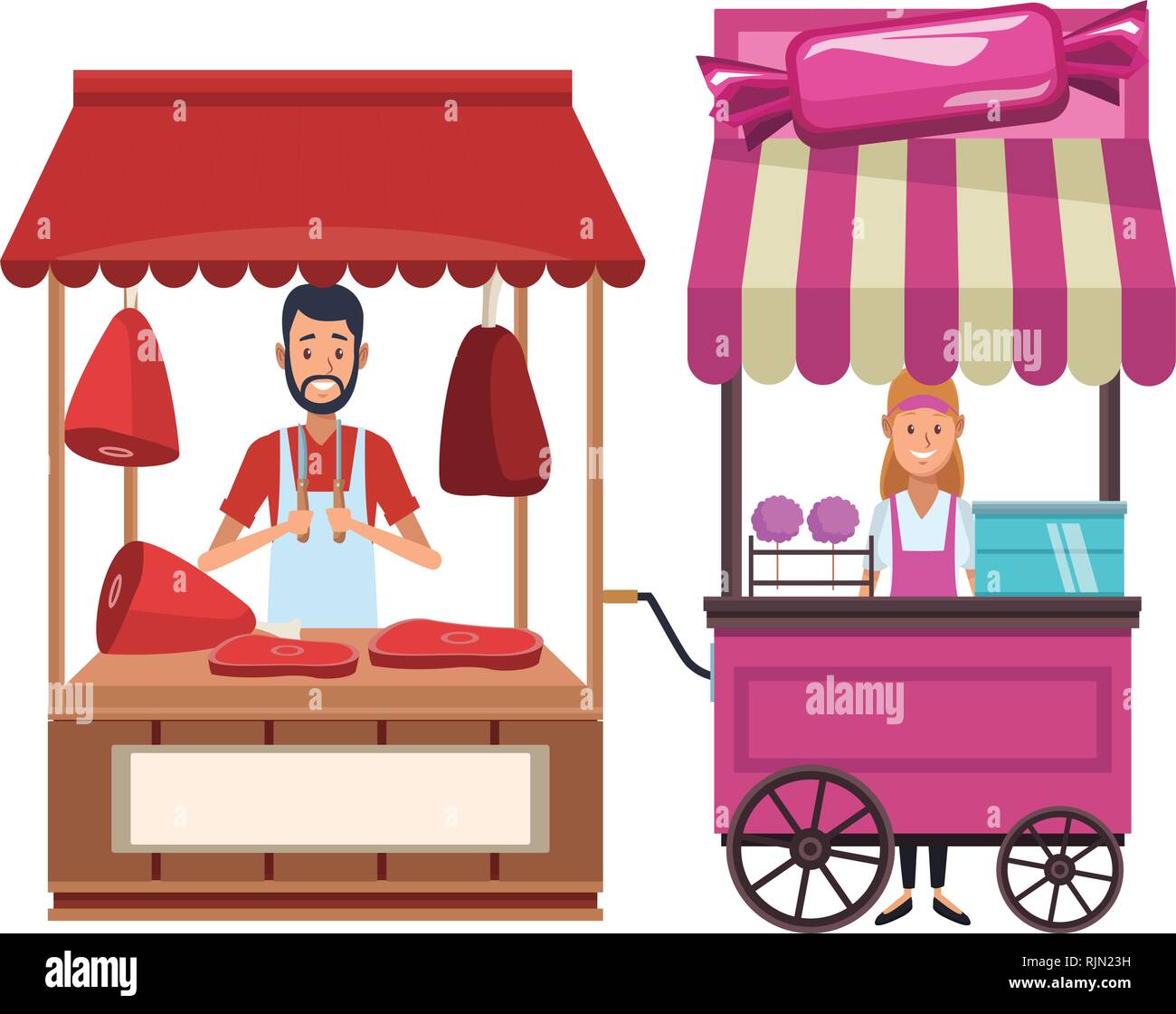 meat butcher cartoon Stock Vector Image & Art Alamy