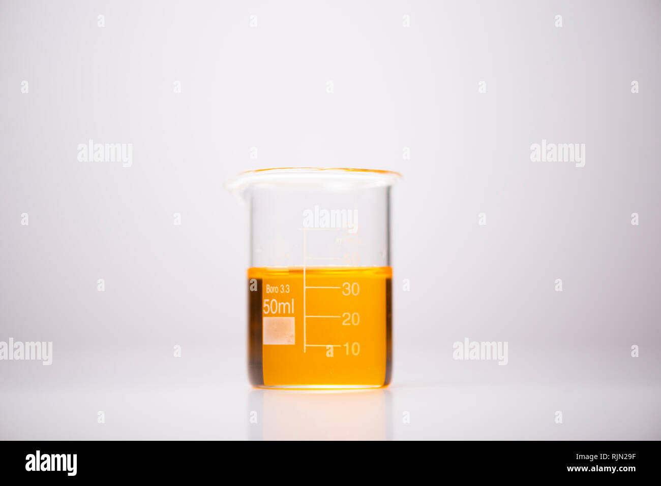 Chemicals in glass containers in laboratories Stock Photo Alamy