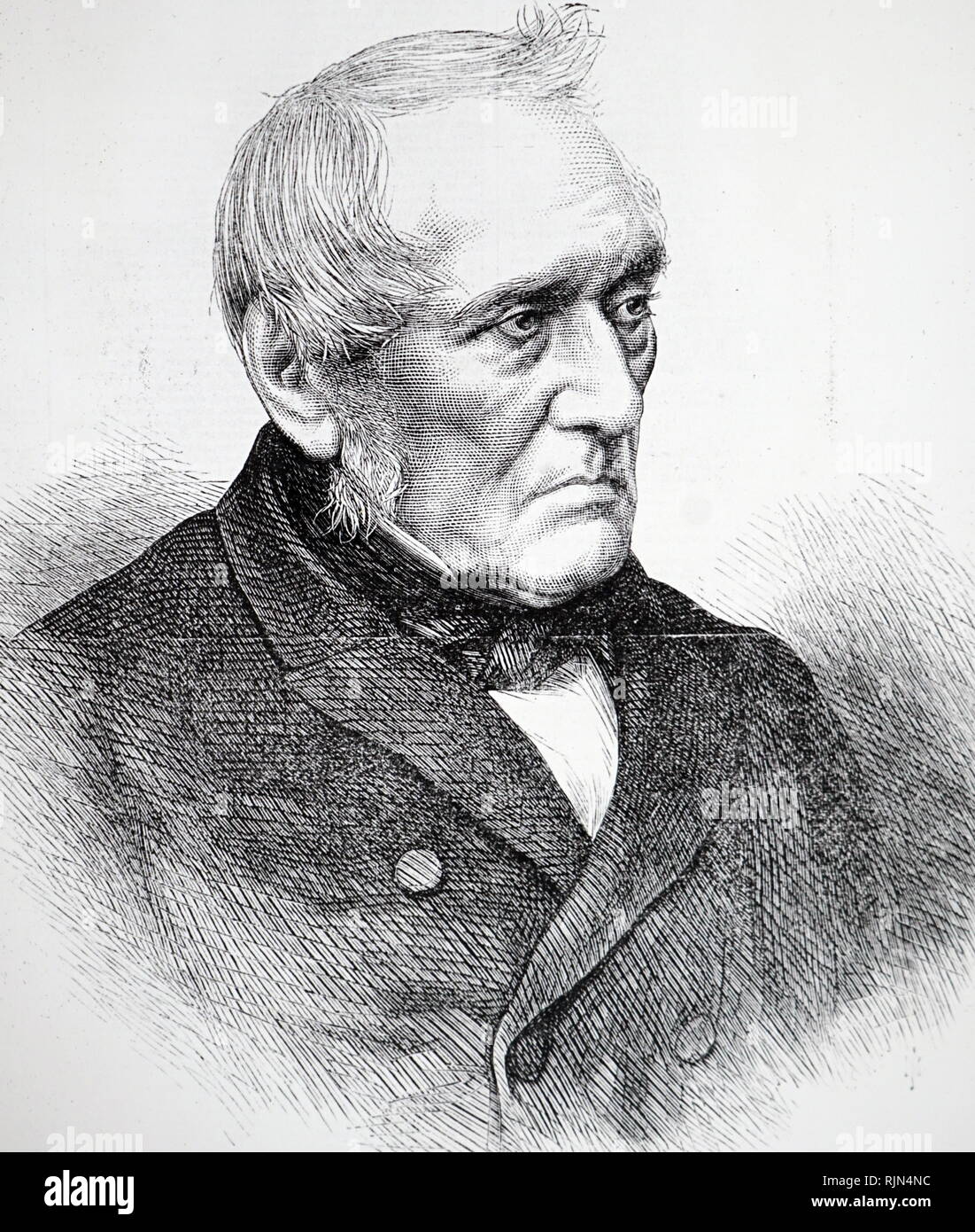 Illustration showing Edward Hodges Baily (1788 – 1867; English sculptor who was born in Downend in Bristol. Stock Photo