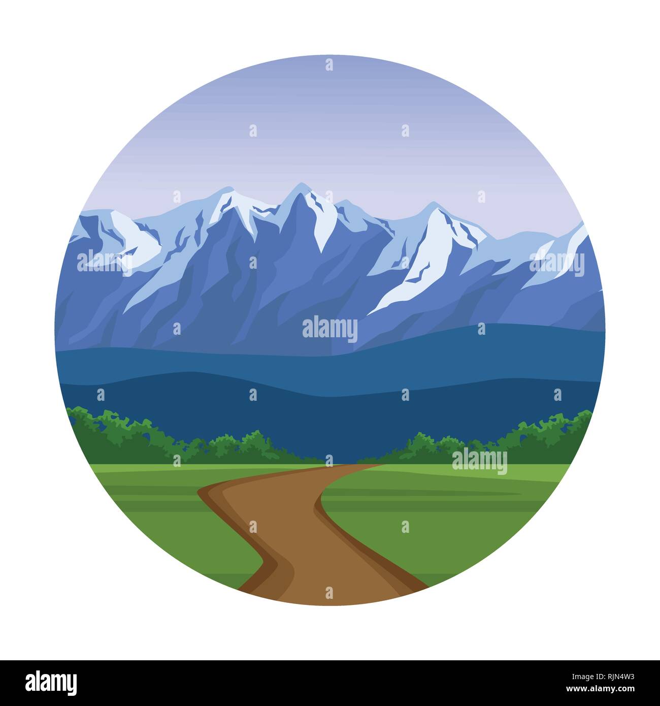 Wanderlust landscape cartoon Stock Vector Image & Art - Alamy