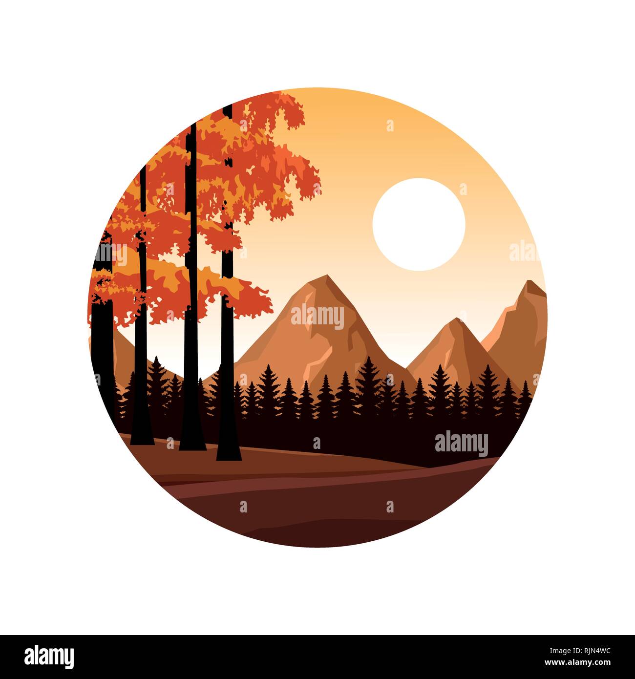 Wanderlust landscape cartoon Stock Vector Image & Art - Alamy