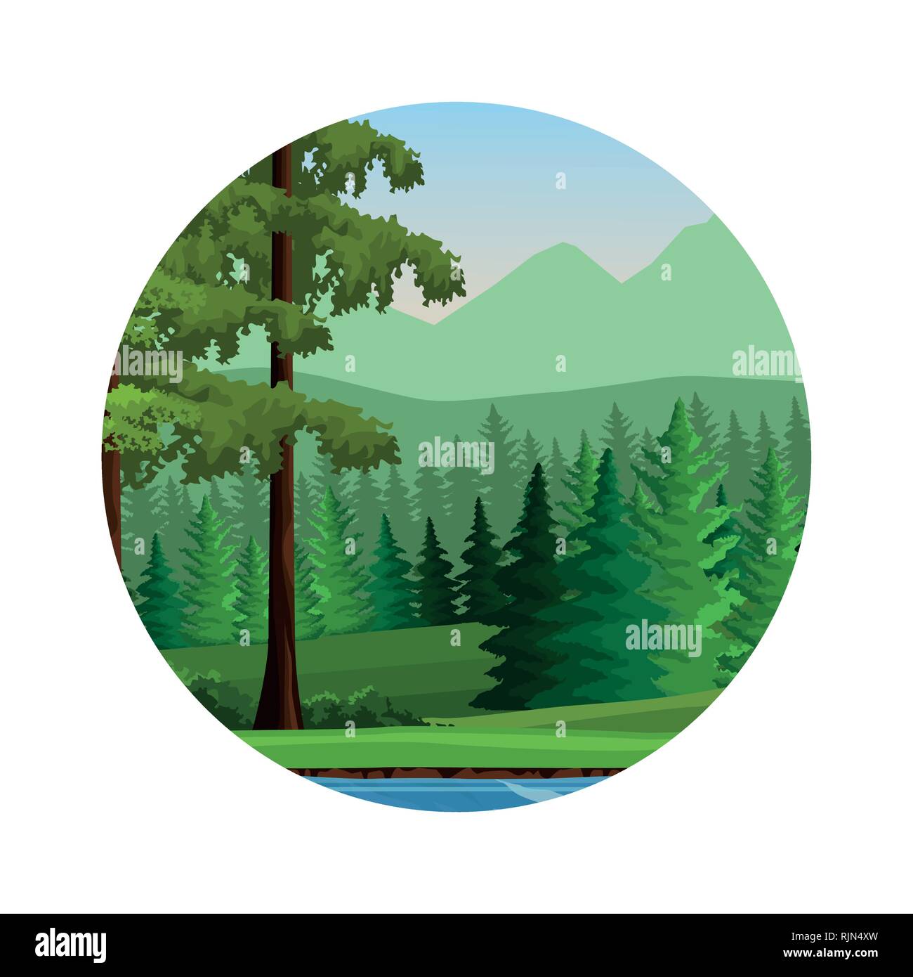 Wanderlust landscape cartoon Stock Vector Image & Art - Alamy