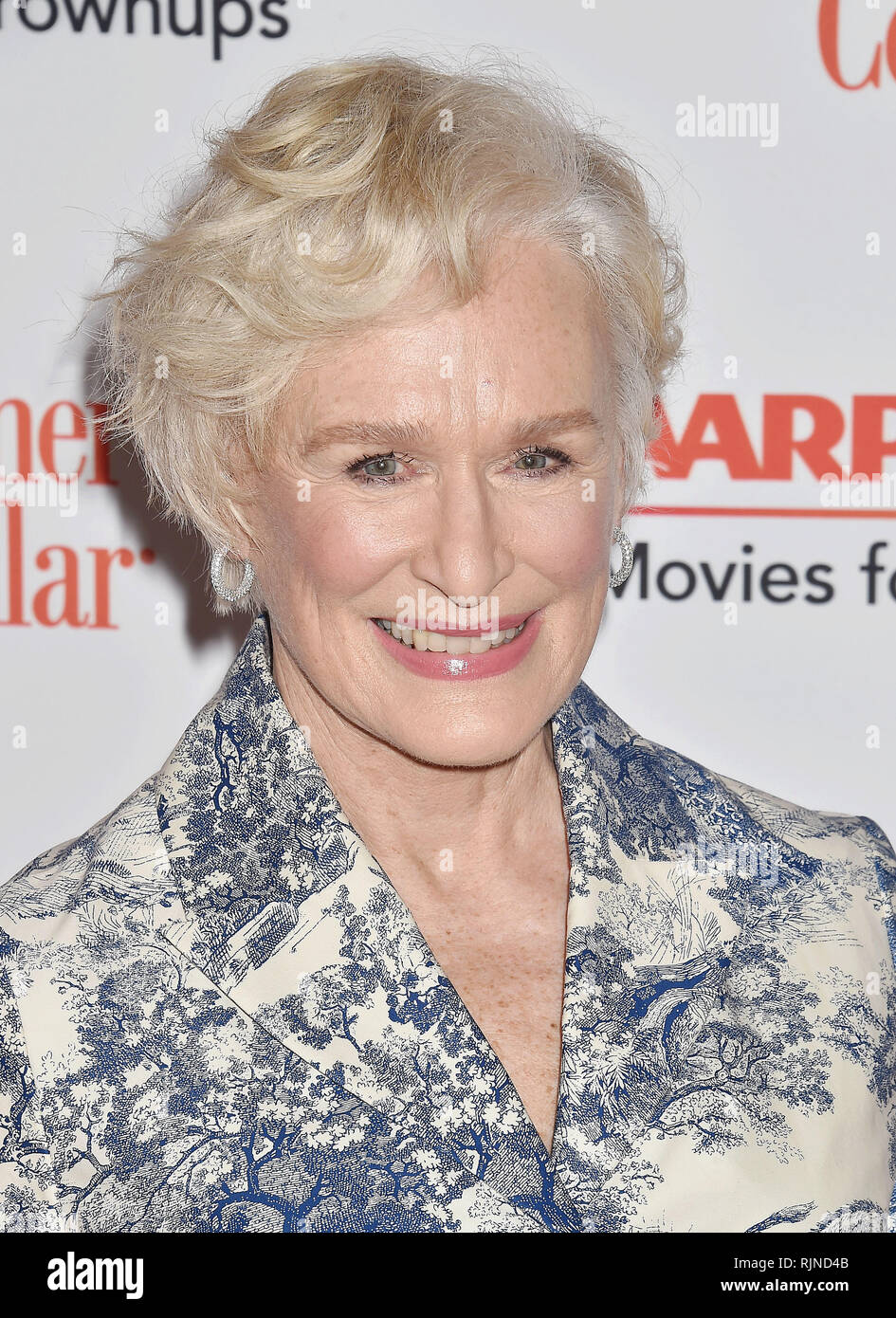 GLEN CLOSE American film actress at the 18th Annual AARP The Magazine's Movies For Grownups Awards at the Beverly Wilshire Four Seasons Hotel on February 04, 2019 in Beverly Hills, California. Photo: Jeffrey Mayer Stock Photo