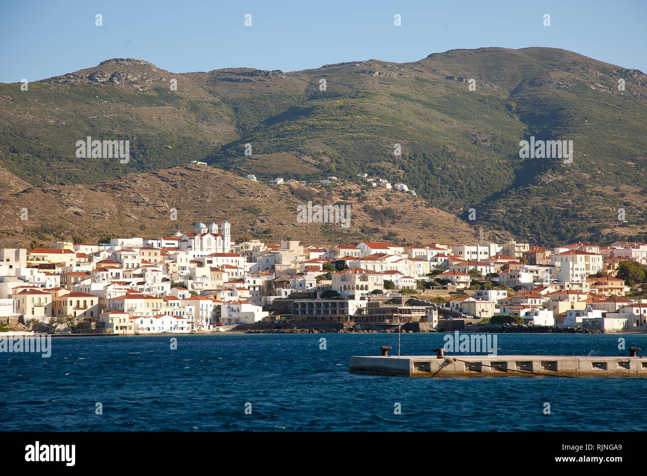 Andros village in Andros island in Greece Stock Photo - Alamy