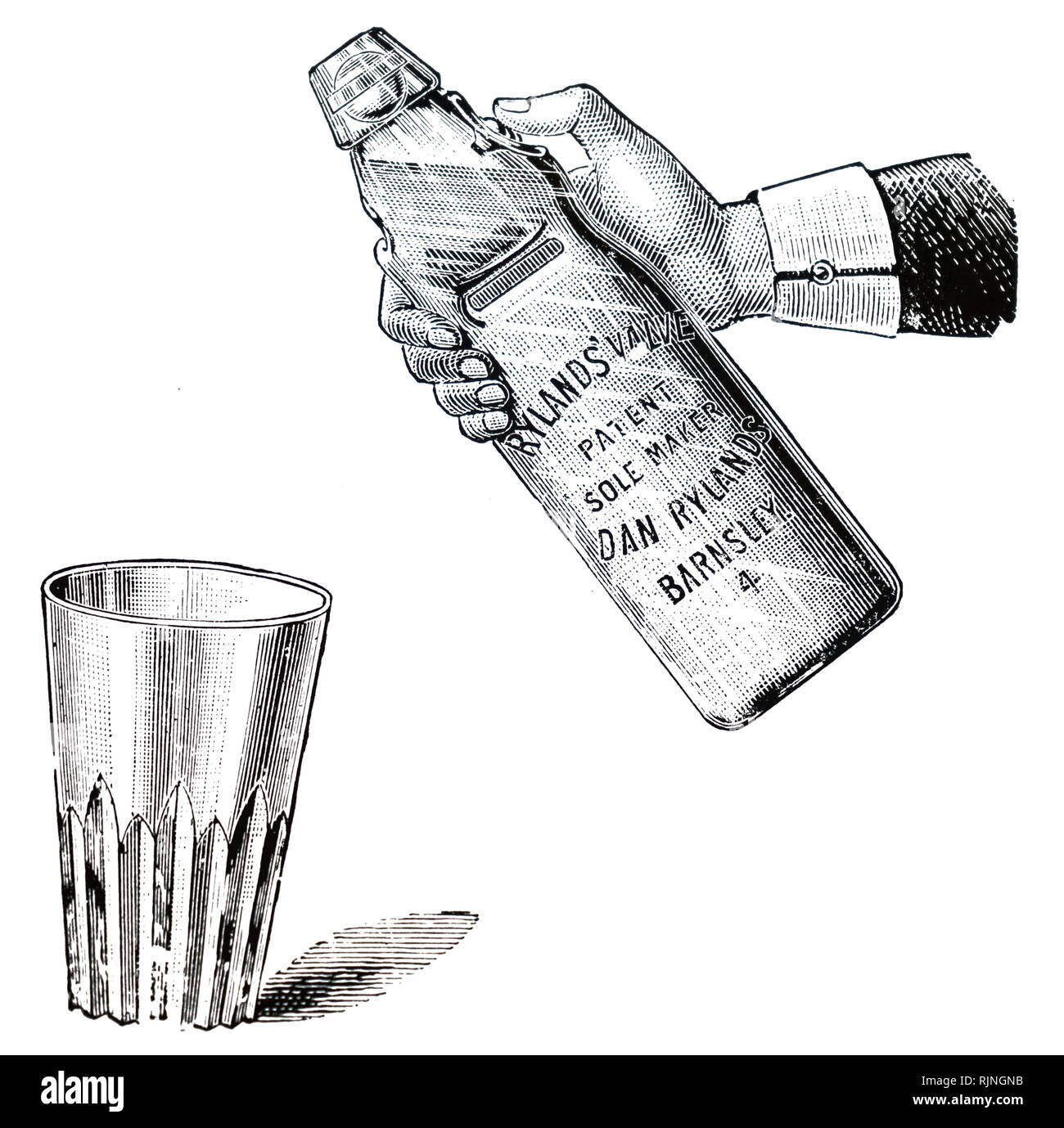 An engraving depicting a method of opening a globestoppered mineral