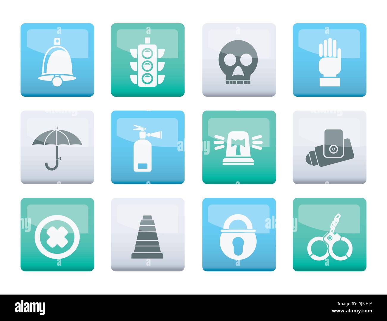 Surveillance and Security Icons over color background - vector icon set ...