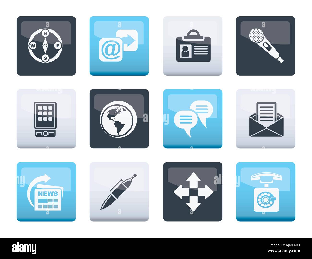 Business, office and internet icons over color background - vector icon ...