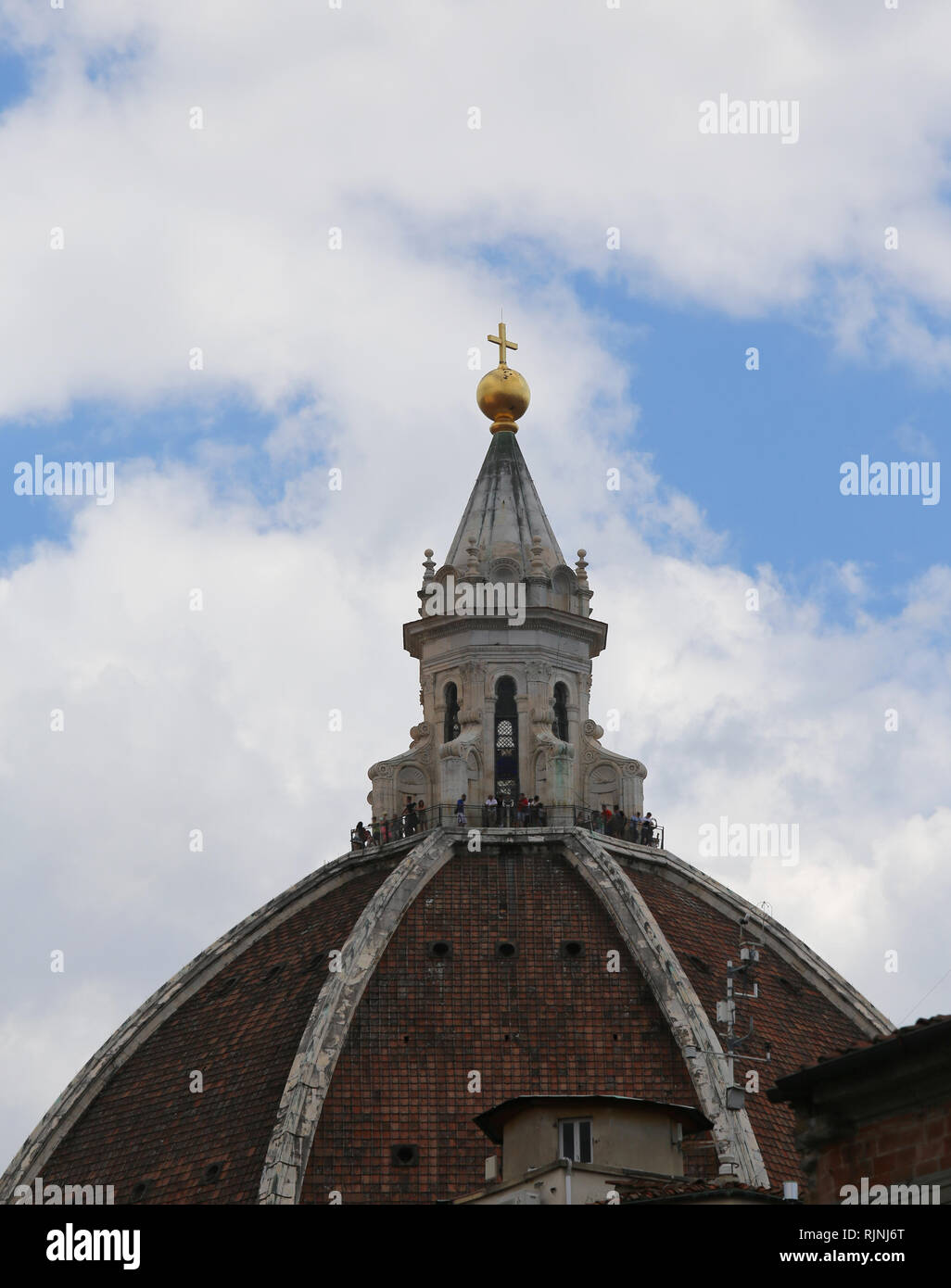 big Dome of the Cathedral in Florence Italy and the big golden sphere ...