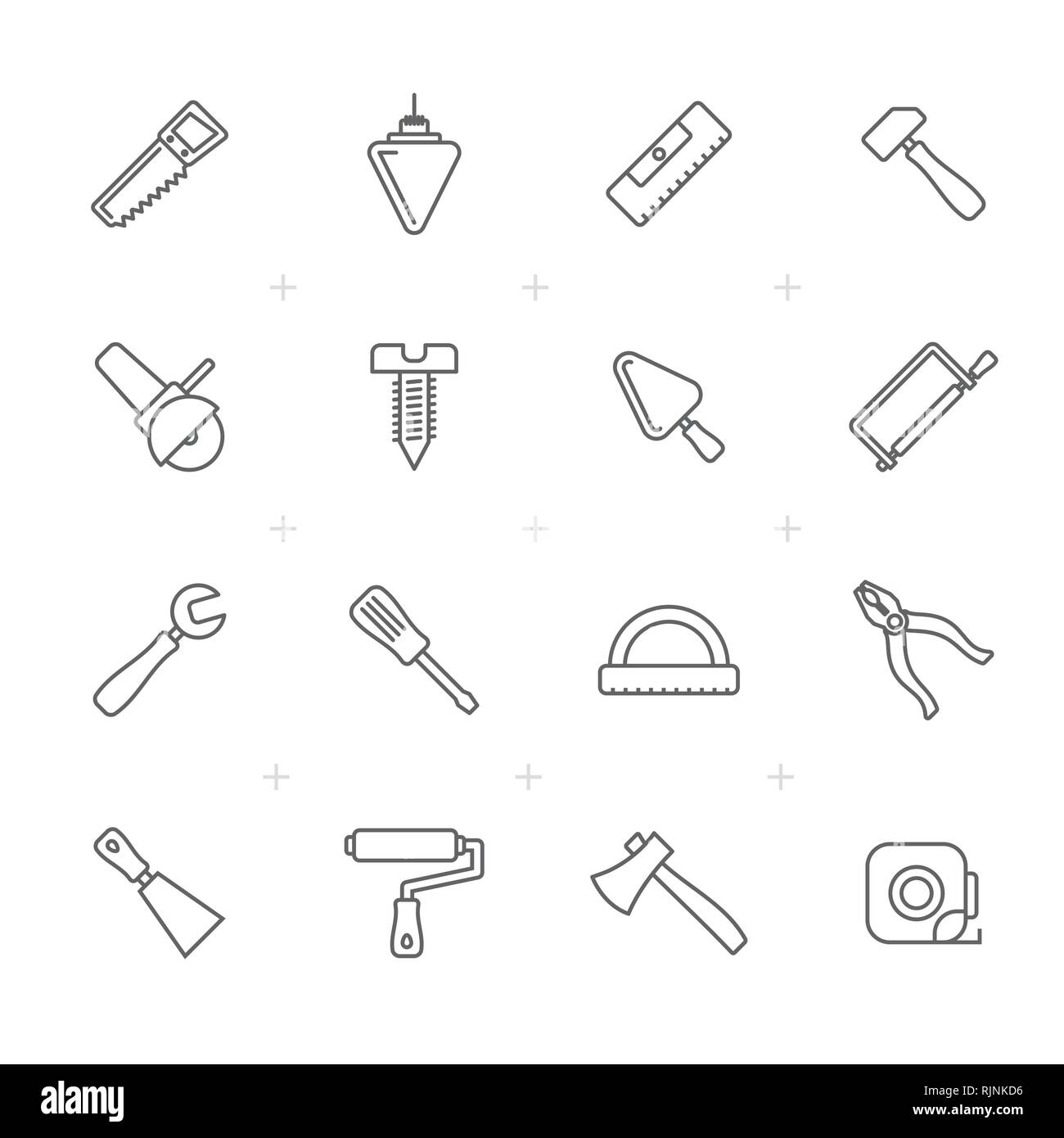 Line Building and Construction Tools icons - Vector Icon Set Stock ...