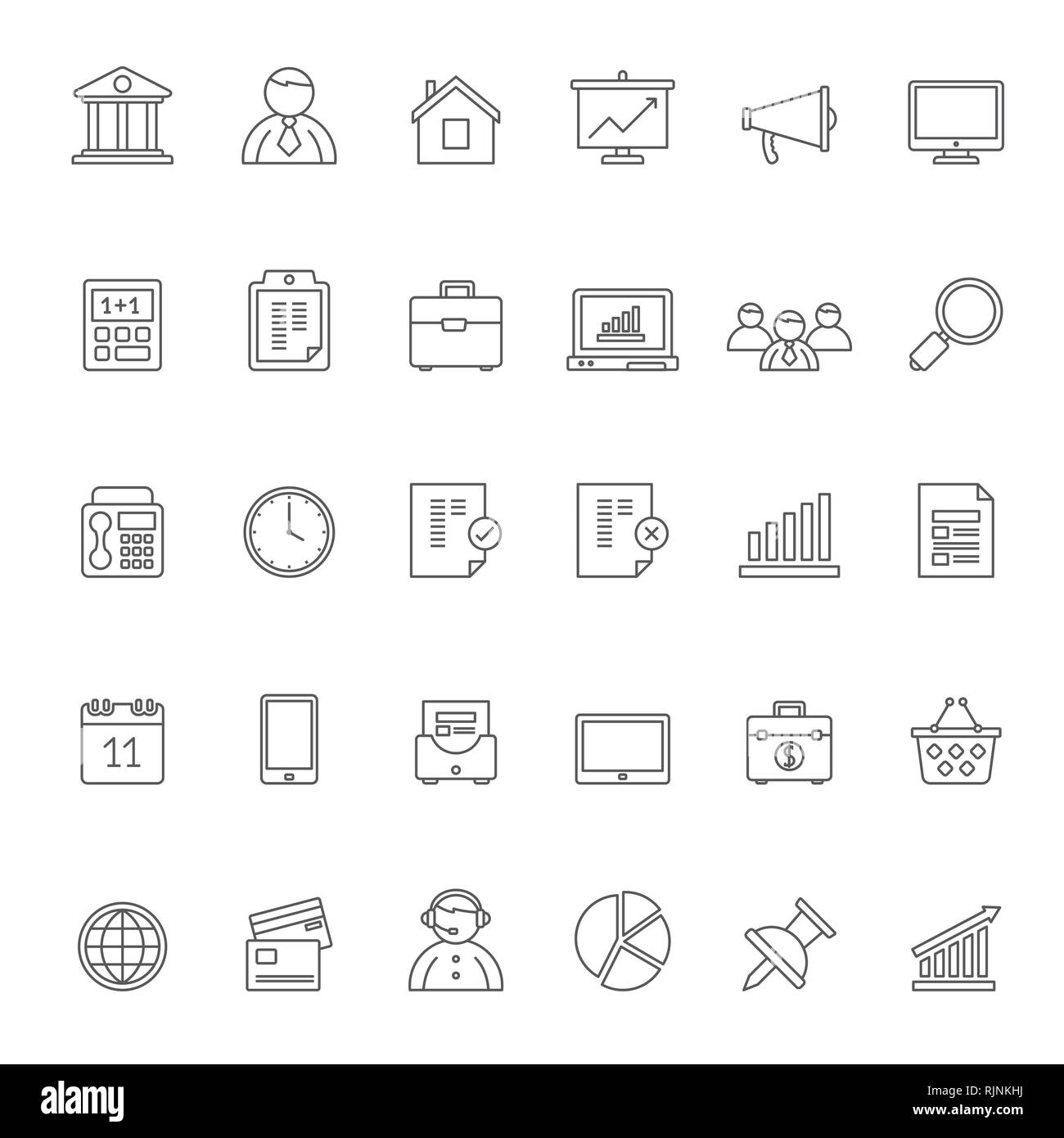 Line Business, Office and Finance Icons 1 - Vector Icon Set Stock Vector