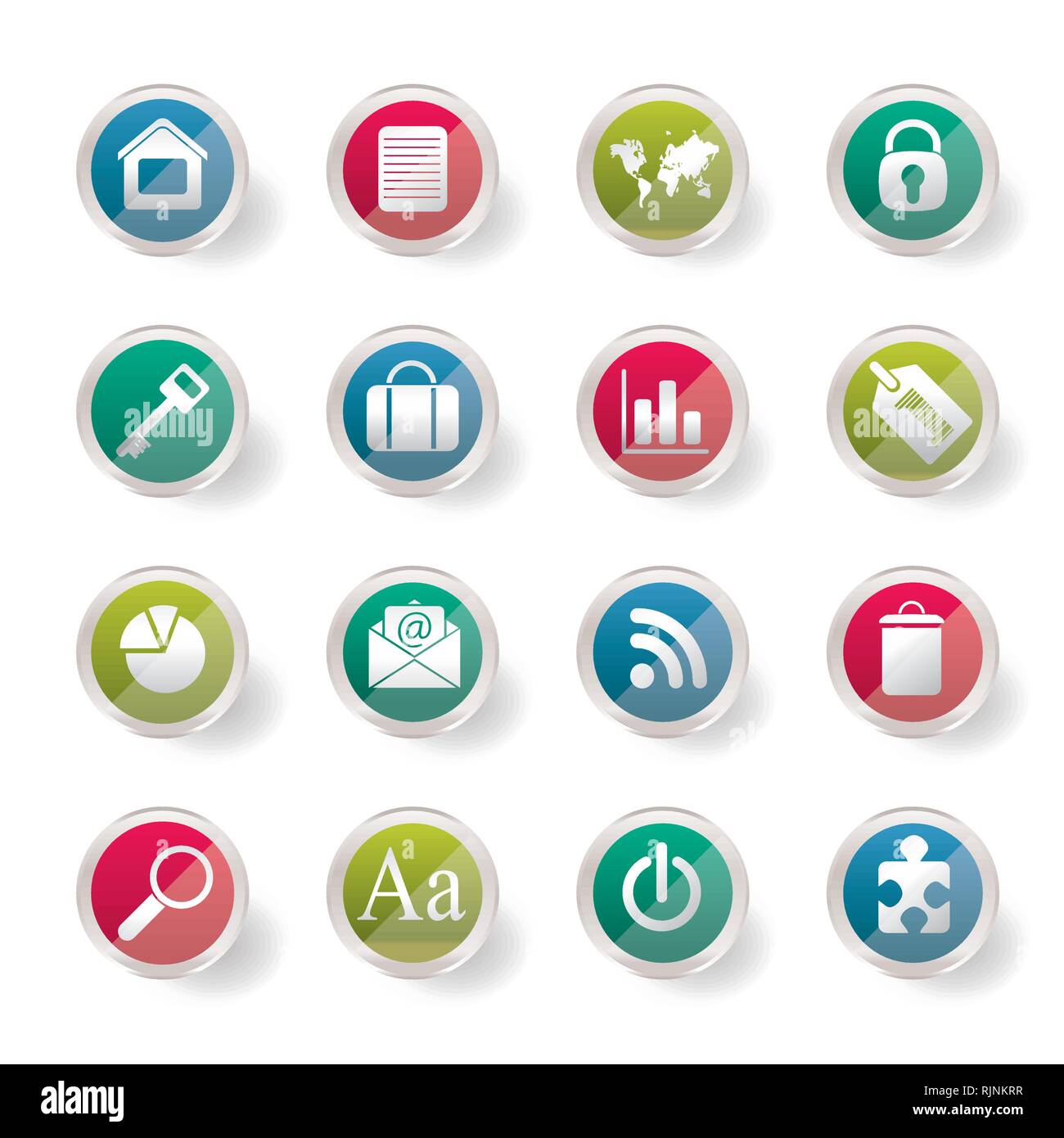 Business and Internet Icons over colored background- Vector Icon Setx ...