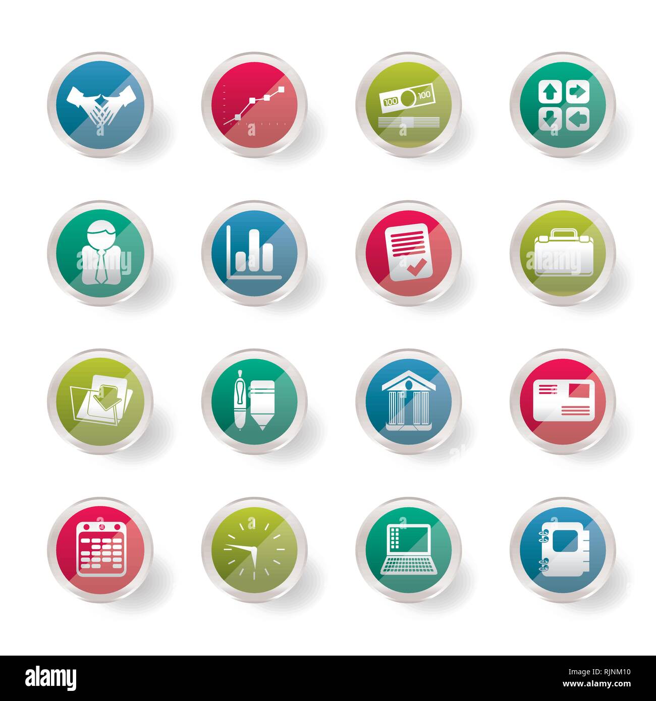 Business and Office icons over colored background - Vector Icon Set ...