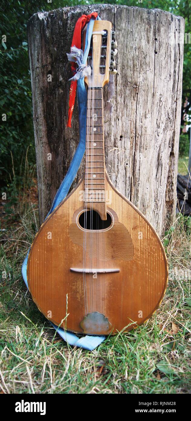 old mandolin,music instrument,italy,capri, Stock Photo