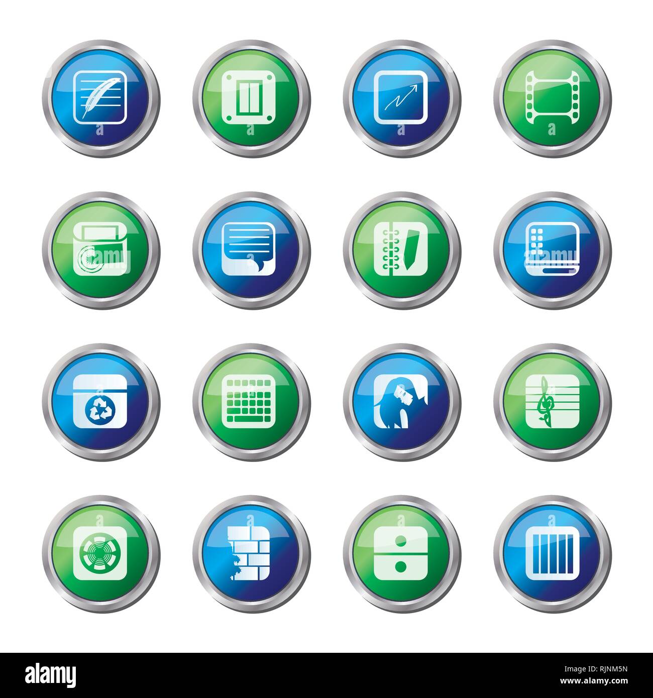 Business, Office and Mobile phone icons over colored background - Vector Icon Set Stock Vector
