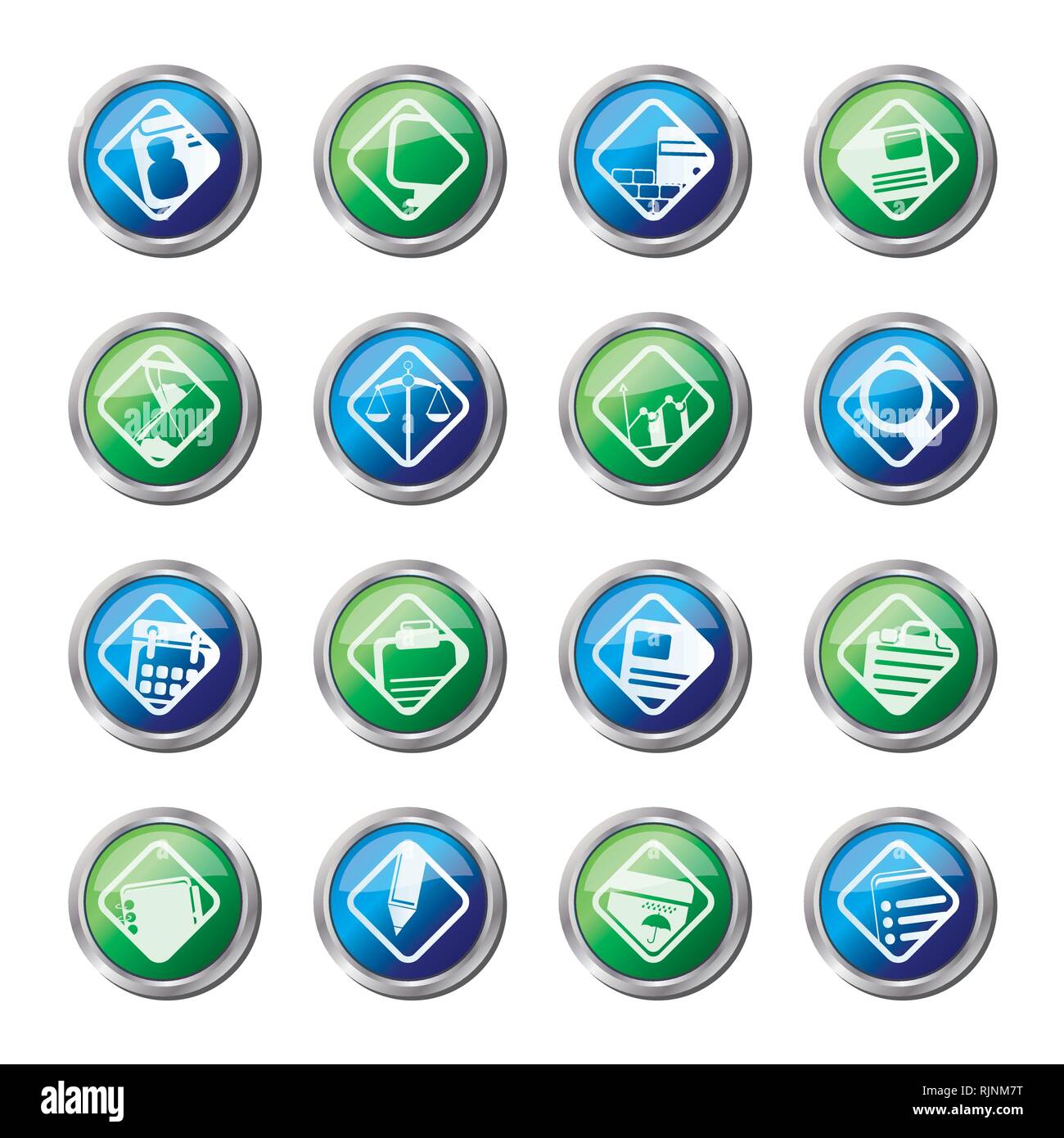 Business and office icons over colored background - vector icon set ...