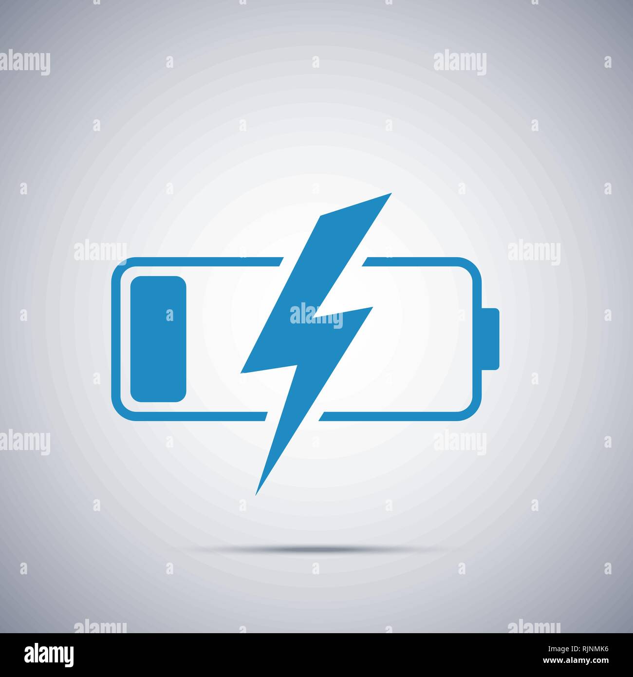 discharged battary icon on a gray background Stock Vector