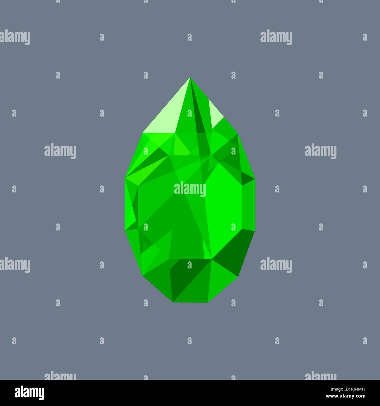 Emerald gem shining logo vector drop shaped Stock Vector