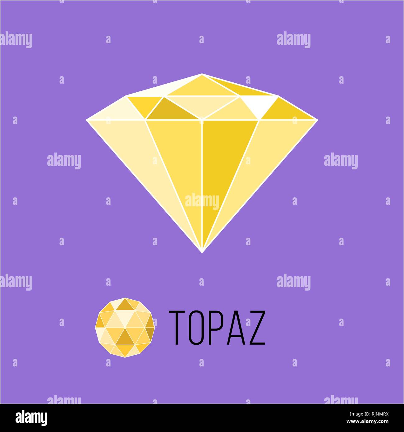Topaz flat icon with top view. Rich luxury symbol. Vector illustration Stock Vector