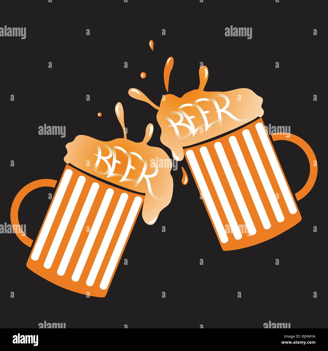 two glasses of beer vector illustration Stock Vector