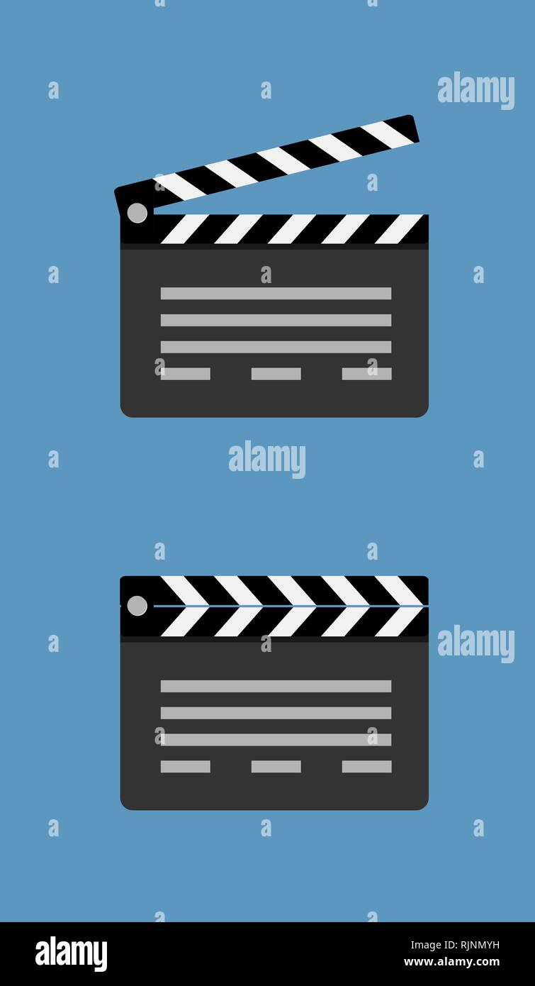 Cinema clapperboard icon flat style. Vector design element Stock Vector