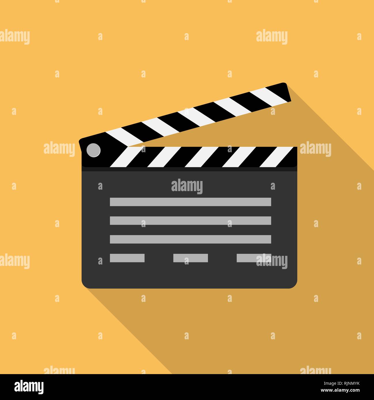 Cinema clapperboard icon flat style. Vector design element Stock Vector
