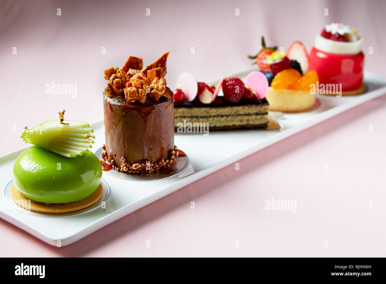 Mini cakes selection Stock Photo