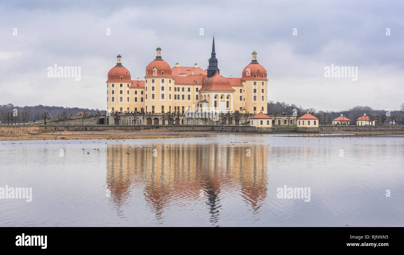 Moritzburg castle. A Fairy-tale Castle for Cinderella in Saxony, Germany Stock Photo