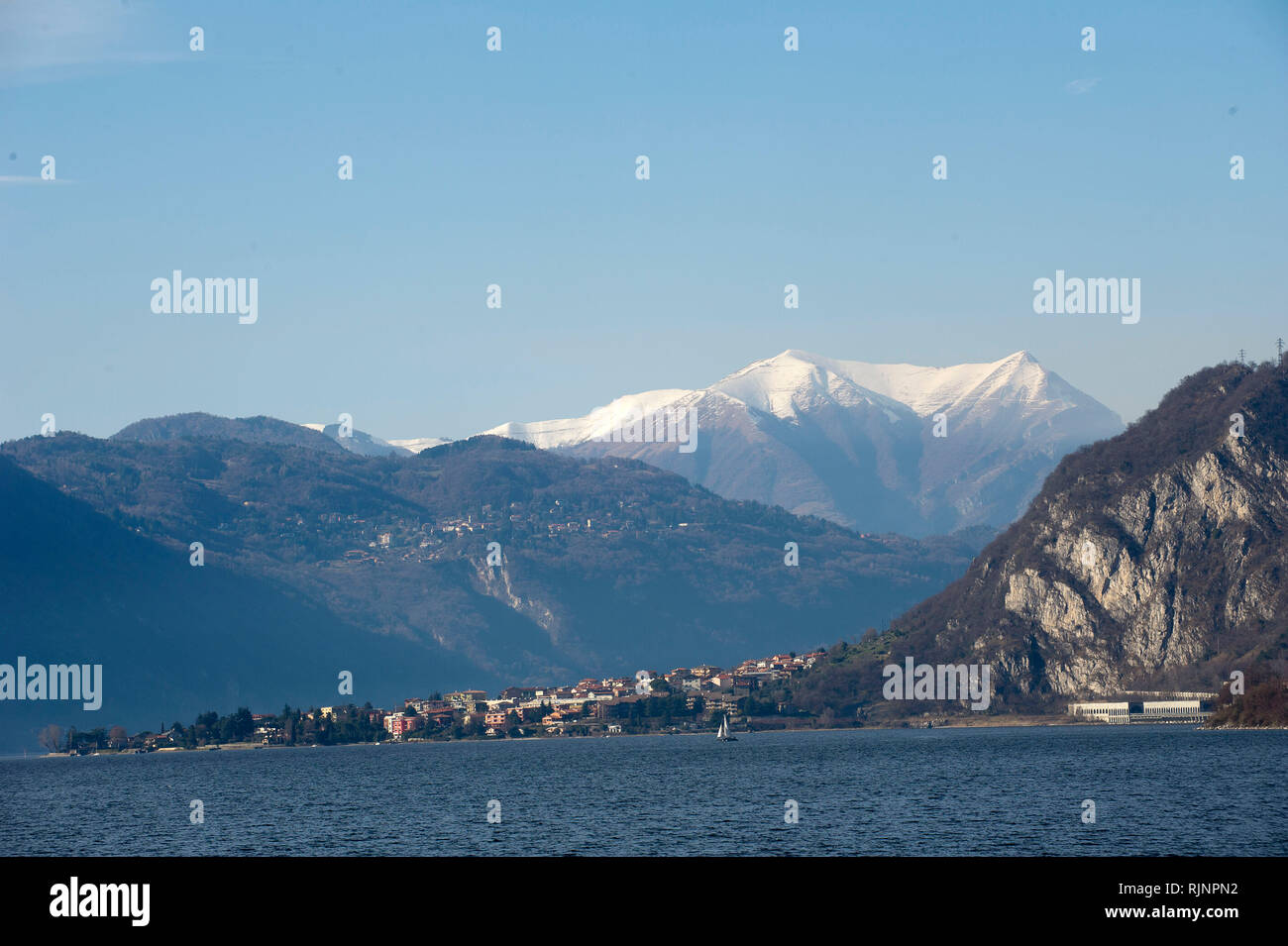 Europe, Italy, Lombardy, Lago Lario, Lago Como, Lecco branch. Stock Photo