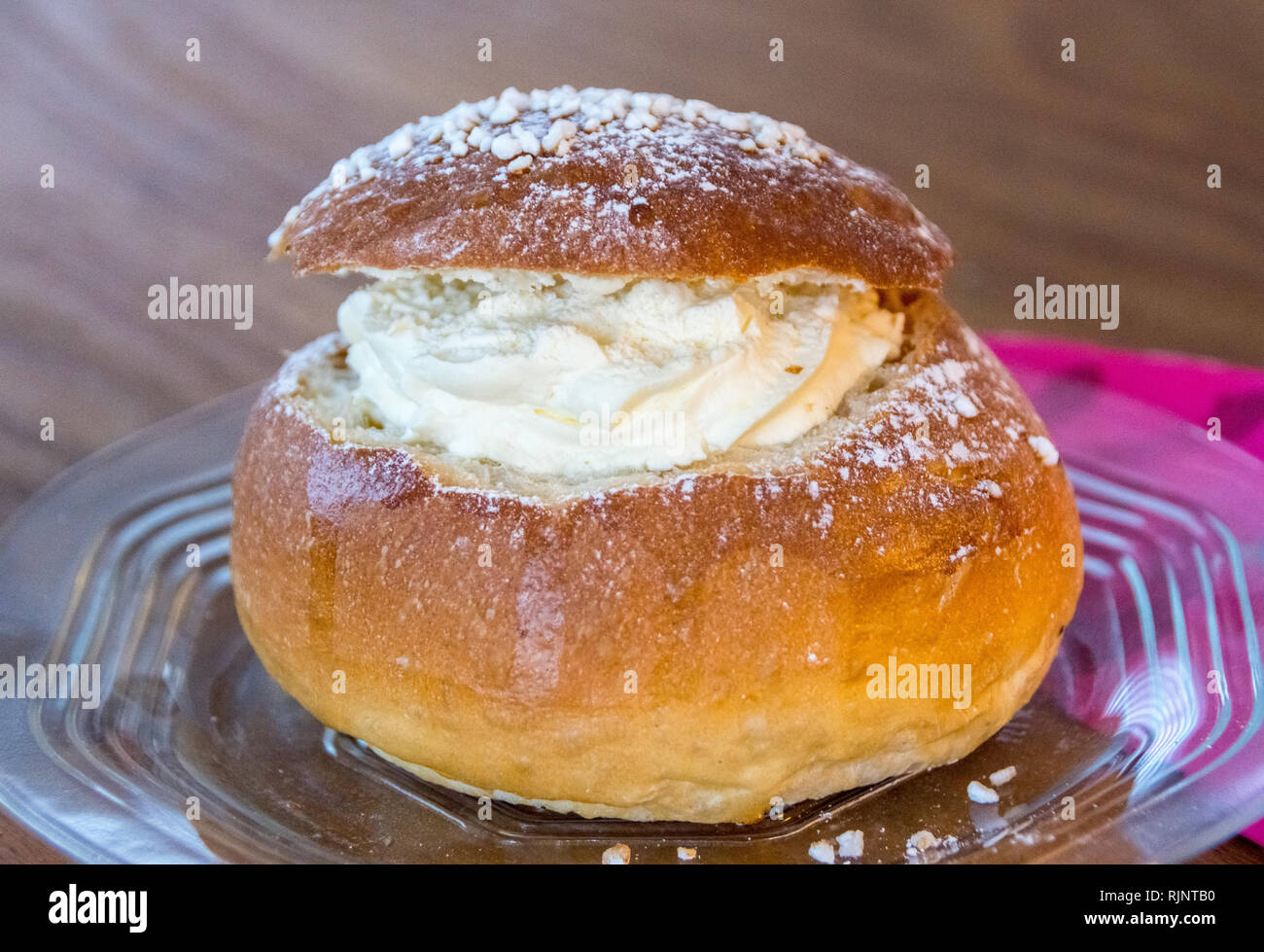 a traditional Finnish pastry that is eaten on a Shrove tuesday Stock Photo