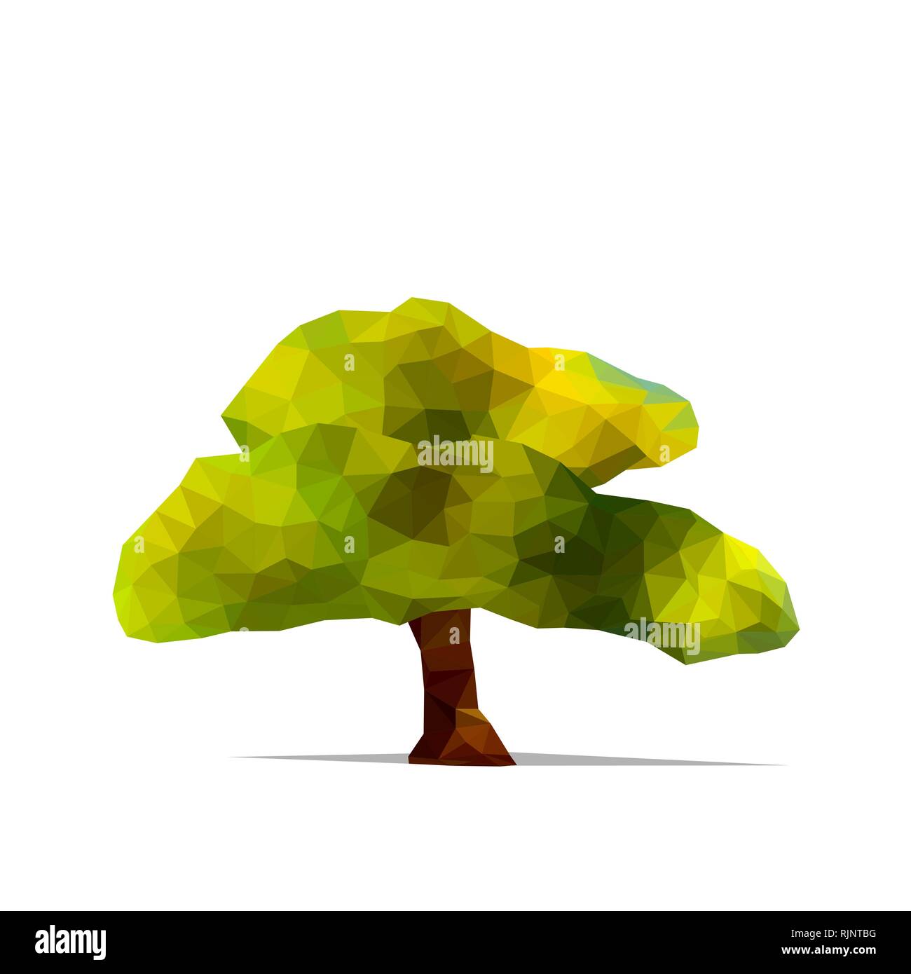 Tree low poly style. Geometric poligonal illustration. Vector design element. Stock Vector