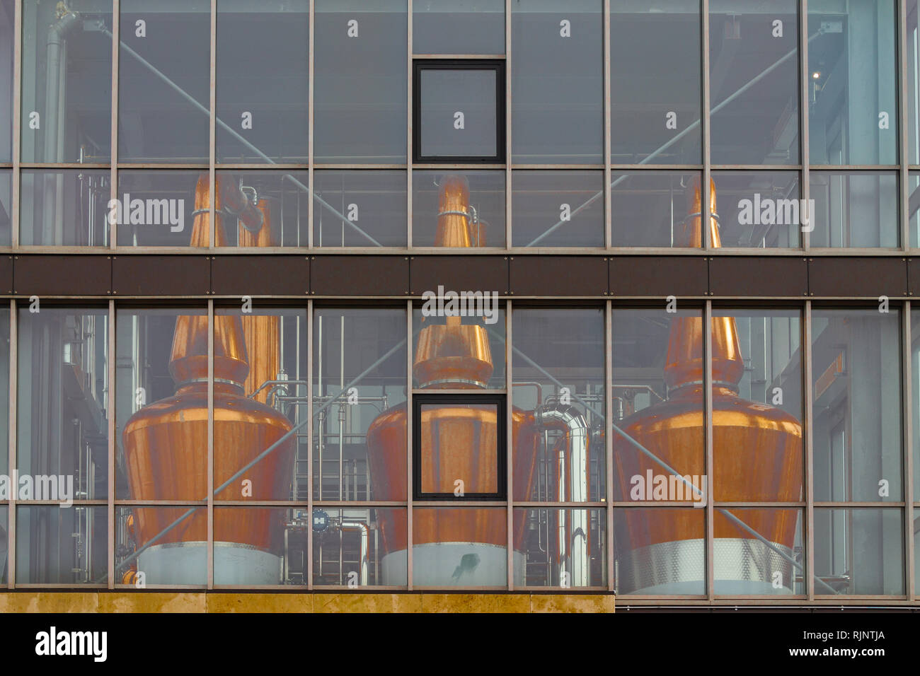 large copper whisky or whiskey stills in Clonakilty west cork ireland Stock Photo