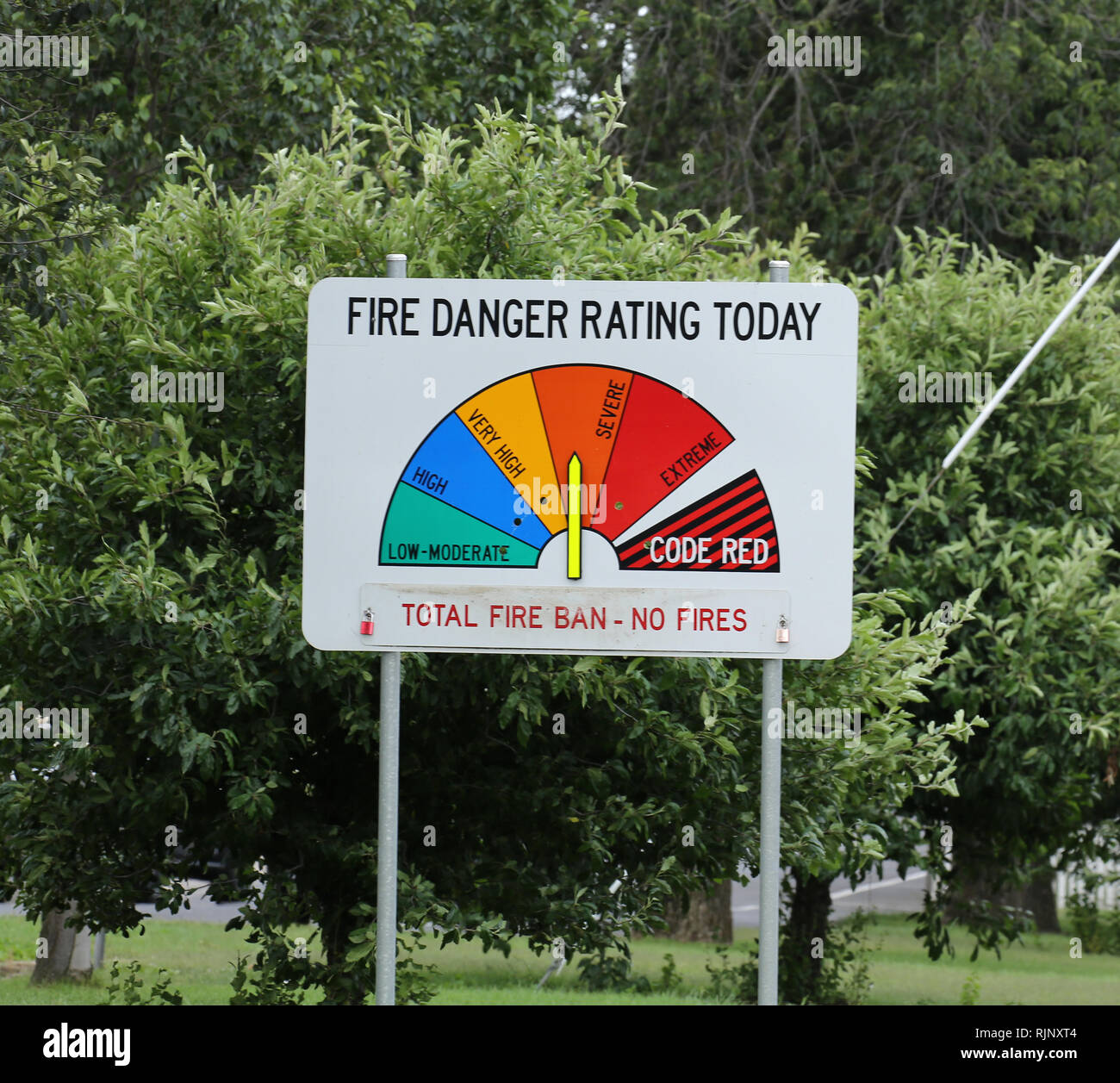 Fire Warning Sign Australia Stock Photos & Fire Warning Sign Australia