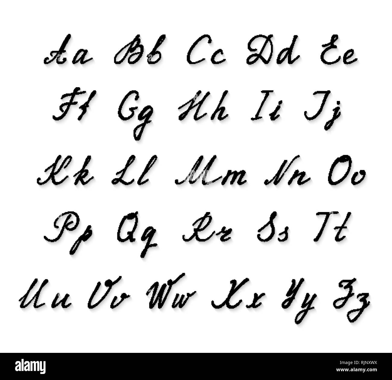 Hand drawn alphabet vector Stock Vector
