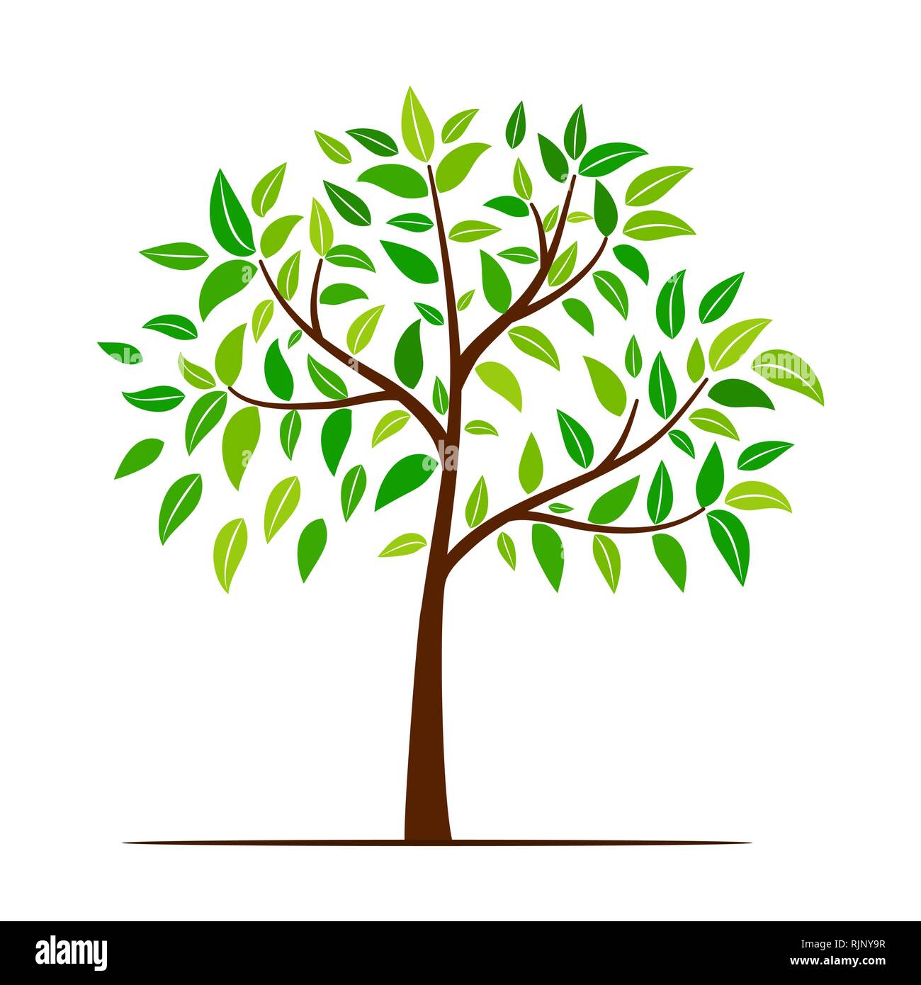 green tree with leaves vector Stock Vector Image & Art - Alamy