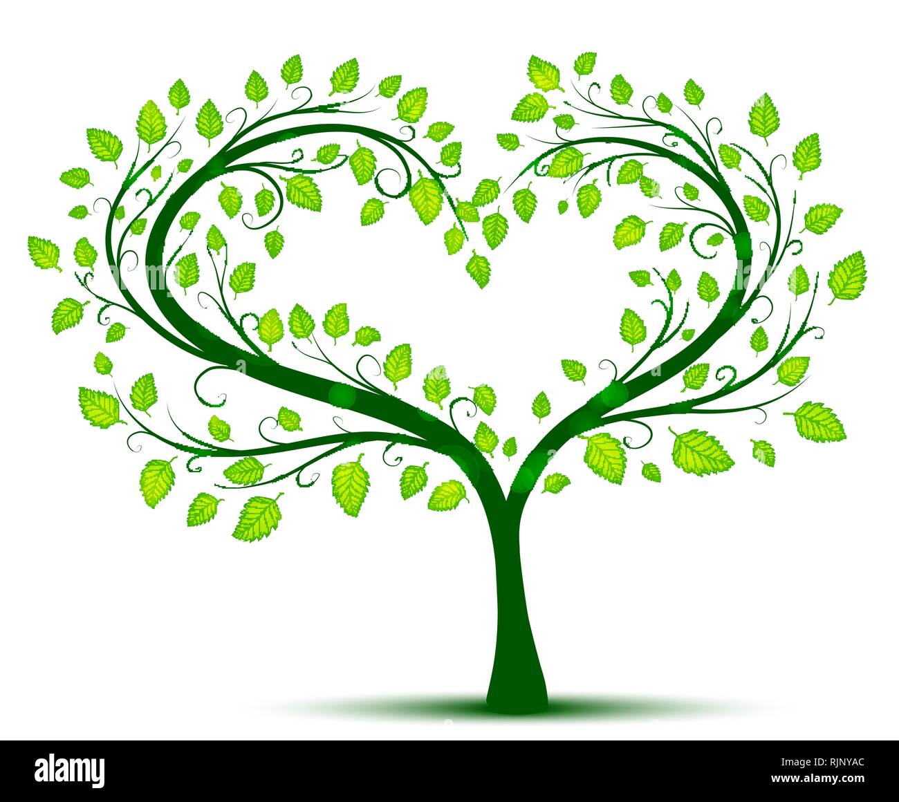 Green love tree vector Stock Vector Image & Art - Alamy