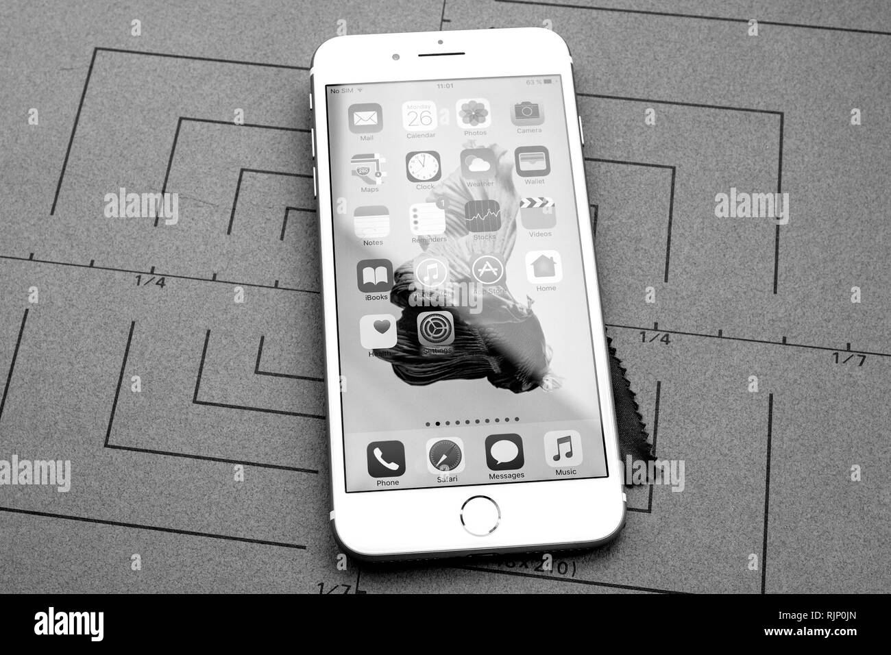 Paris France Sep 26 16 New Apple Iphone 7 8 Plus Smartphone After Unboxing With Home Screen And Multiple Apps Black And White Stock Photo Alamy Paris France Sep 26 16 New Apple Iphone 7 8 Plus Smartphone After Unboxing With Home Screen And Multiple Apps Black And White Stock Photo Alamy