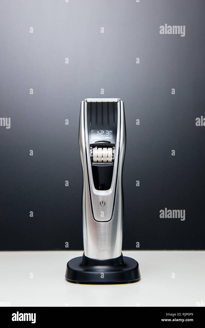 Modern Design Of New Innovative Hair Trimmer With Display On Black