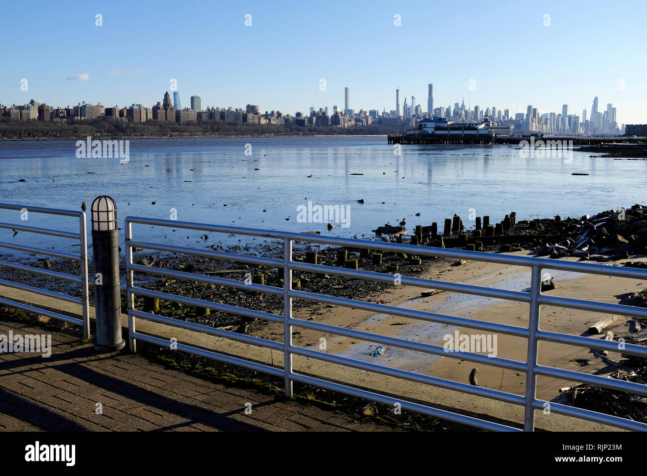The view of Hudson River and Manhattan from Fort Lee in New Jersey. USA