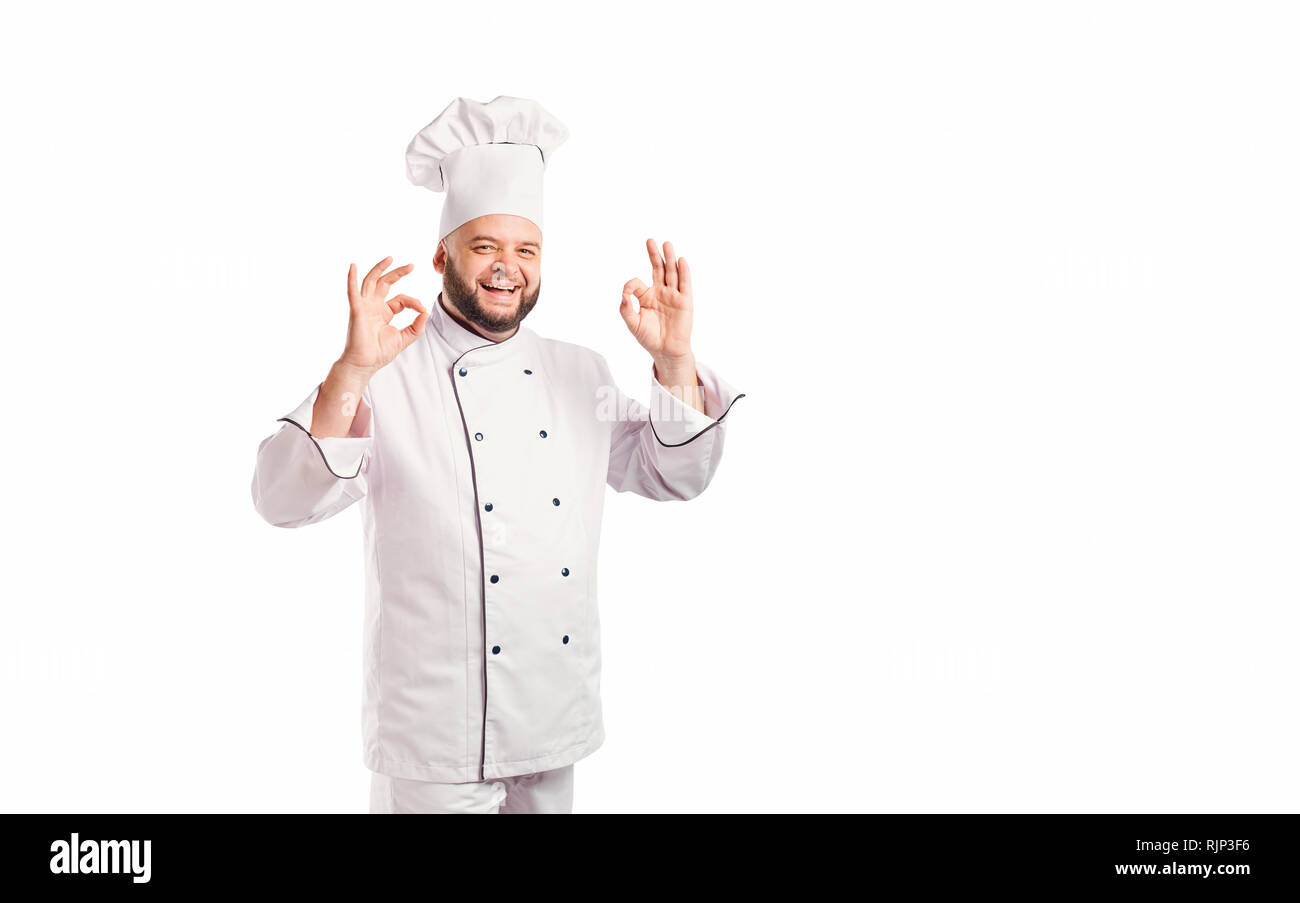 Funny chef with beard cook Stock Photo Alamy