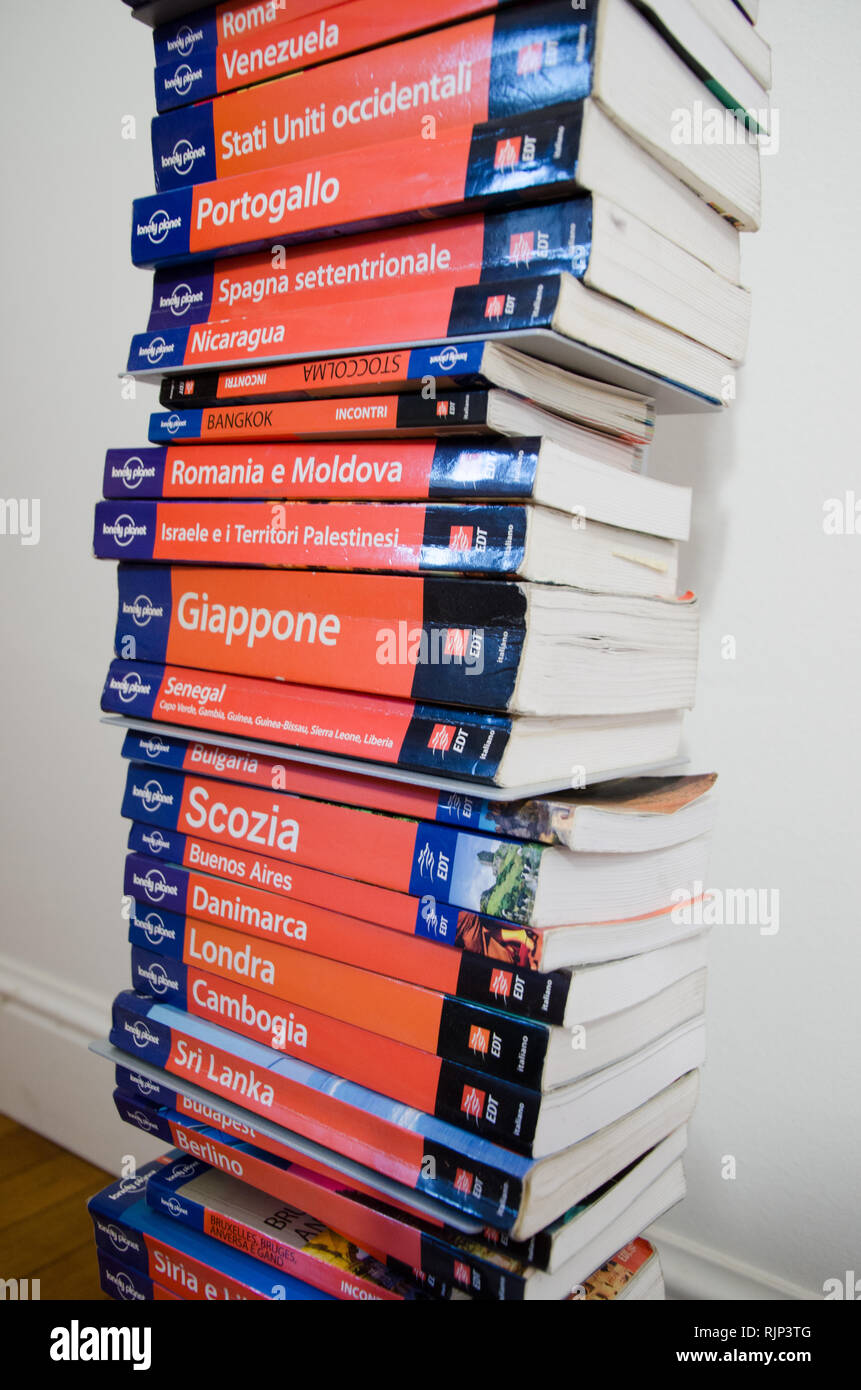 Lonely Planet travel guides. Books written in Italian. Milan, February 7th,  2019 Stock Photo - Alamy