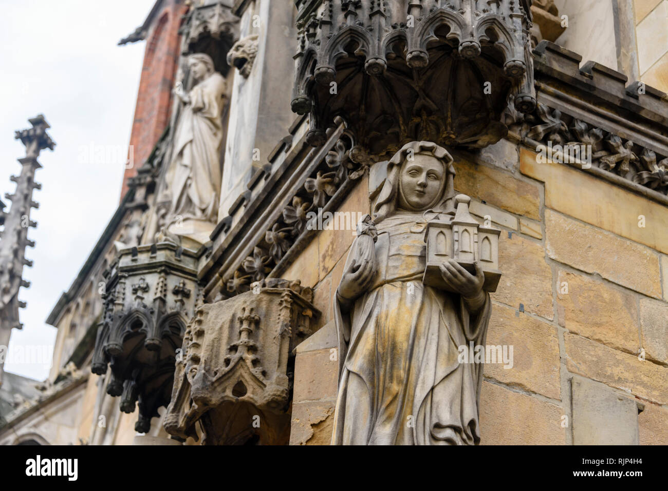 Ornate carvings outside Cathedral of St. John the Baptist (Katedra św. Jana Chrzciciela), Wrocław, Wroclaw, Wroklaw, Poland Stock Photo