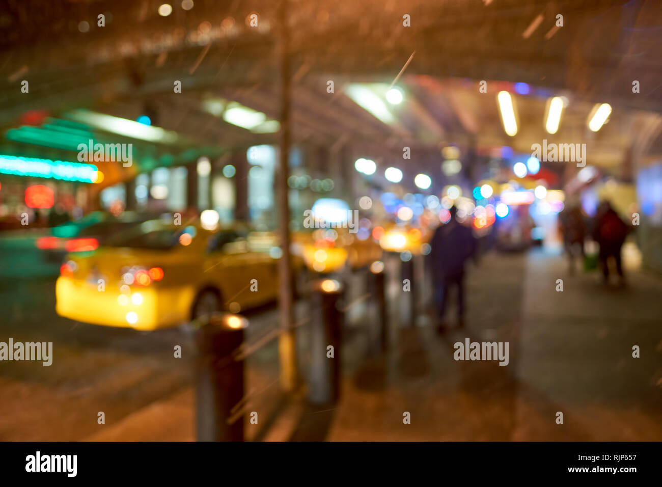 Defocused photo of New York City at night Stock Photo - Alamy